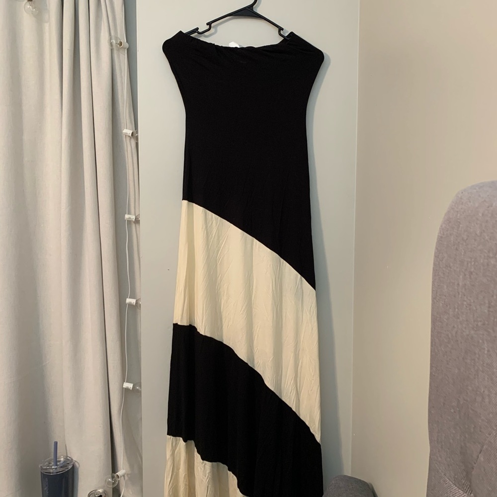 Black and Cream Maxi Dress